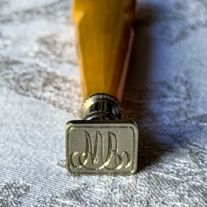 Sceau élégant monogramme AM bakélite et argent