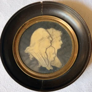 Portrait de Louis XVI, Marie-Antoinette et Louis XVII – dessin en grisaille – fin du XVIIIème siècle